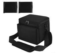 Sacoche pour appareil photo reflex numérique en nylon 600D avec double compartiment, bandoulière réglable et séparateur résistant aux chocs, sac de transport pour accessoires d'appareil photo, noir