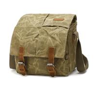 Sacoche pour Appareil Photo Reflex,Sac à Bandoulière en Toile,Sac D'appareil-Photo SLR Imperméable en Toile de Cire - Étui Vintage avec Tampon D'intercalaire pour Voyage Quotidien(Earth yellow)