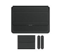 Sacoche pour ordinateur portable 11-12" avec support, housse en cuir, doublure douce et fermeture magnétique - Compatible avec la plupart des