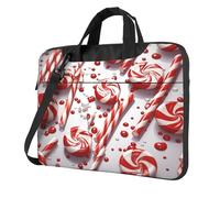 Sacoche pour ordinateur portable 14" avec bandoulière Motif canne à sucre d'orge