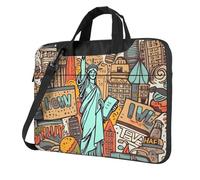 Sacoche pour ordinateur portable 14" avec bandoulière - Thème New York américain