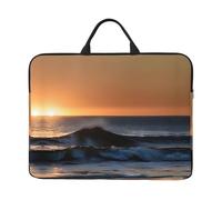 Sacoche pour ordinateur portable 14" - Derniers rayons du soleil sur les vagues de la mer - Porte-documents portable pour les affaires, les voyages