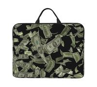 Sacoche pour ordinateur portable 14" - Motif dollar - Motif imprimé argent - Sacoche portable pour les affaires, les voyages