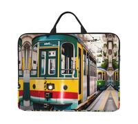Sacoche pour ordinateur portable 14" - Motif vieux bateau viking - Porte-documents portable pour les affaires, les voyages, Tram Lisbonne, Taille unique