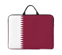 Sacoche pour ordinateur portable 14 pouces avec poignée de transport et poche pour accessoires de voyage d'affaires, pour ordinateur portable et tablette Motif drapeau du Qatar