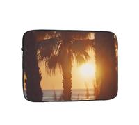 Sacoche pour ordinateur portable 17" - Motif palmiers au coucher du soleil - Poche intérieure antichoc pour ordinateur portable - Pour le travail, les voyages, l'école, le bureau