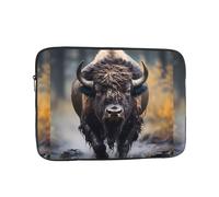Sacoche pour ordinateur portable à motif bison nord-américain - 17 pouces - Antichoc - Fine mallette de transport pour ordinateur portable