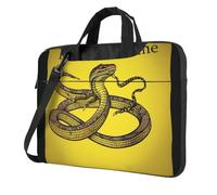 Sacoche pour ordinateur portable avec bandoulière « Don't tread on me », Noir/blanc, 15.6 inch