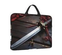 Sacoche pour ordinateur portable avec poignée et épée de samouraï japonaise résistante à l'eau