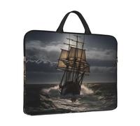 Sacoche pour ordinateur portable avec poignée Motif bateau à voile en tempête Résistant à l'eau