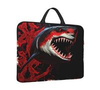 Sacoche pour ordinateur portable avec poignée Motif requin Rouge/noir