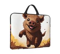 Sacoche pour ordinateur portable avec poignée Motif sanglier sautant