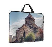 Sacoche pour ordinateur portable avec poignée - Résistante à l'eau - Motif église arménienne