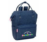 Benetton Denim - Sac à dos pour enfant avec poignées pour ordinateur portable jusqu'à 13", idéal pour les jeunes de différents âges, confortable et polyvalent, qualité et résistance, 27 x 19 x 40 cm,