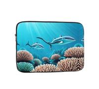 Sacoche pour ordinateur portable de 12" - Motif baleines des mers profondes - Poche intérieure antichoc pour ordinateur portable - Pour affaires, voyages, école, bureau
