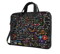 Sacoche pour ordinateur portable de 13 à 15,6" avec motif de formule mathématique, à bandoulière unique, noir, 14 inch