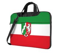Sacoche pour ordinateur portable de 15", 14", 13", motif drapeau de la Rhénanie-du-Nord-Westphalie - Convient pour le bureau, le travail et les voyages - Noir