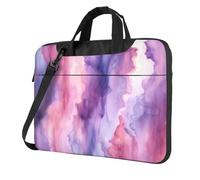 Sacoche pour ordinateur portable de 15,6" avec bandoulière et bandoulière - Motif aquarelle abstraite - Violet