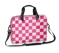 Sacoche pour ordinateur portable de 15,7" avec bandoulière amovible - Motif damier rose
