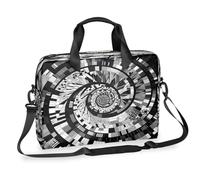 Sacoche pour ordinateur portable de 15,7" avec bandoulière amovible, motif piano abstrait, vortex, sacoche pour ordinateur portable - Noir