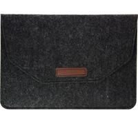 sacoche pour ordinateur portable et tablette 11'' en feutre de laine avec doublure intérieure douce au toucher - Noir