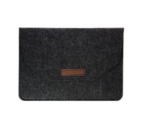 sacoche pour ordinateur portable et tablette 13'' en feutre de laine avec doublure intérieure douce au toucher - Noir