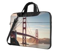 Sacoche pour ordinateur portable Golden Gate Bridge Sac à bandoulière avec bandoulière, noir, 15.6 inch