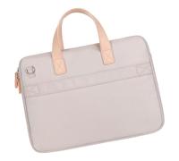 Sacoche pour Ordinateur Portable Légère Beige en Oxford Bandoulière | Doublure Antichoc Intégrée, Double Fermeture Éclair, Rangement Organisé, pour Cadres et Cafés