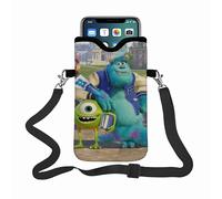 Sacoche pour téléphone Monsters University, équipée d'une bandoulière réglable, compatible avec la plupart des appareils intelligents.