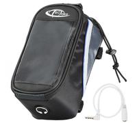 Sacoche pour vélo - TECTAKE - Étui imperméable avec support pour smartphone 10 x 20,5 x 10,5 cm - Noir/Bleu