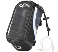 Sacoche pour vélo - TECTAKE - Étui imperméable avec support pour smartphone 8,5 x 18 x 8,5 cm - Noir/Bleu
