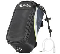 Sacoche pour vélo - TECTAKE - Étui imperméable avec support pour smartphone 8,5 x 18 x 8,5 cm - Noir/Vert