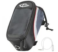 Sacoche pour vélo - TECTAKE - Étui imperméable avec support pour smartphone 9,5 x 20 x 10 cm - Noir/Rouge