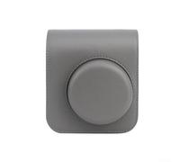 Sacoche rétro en cuir synthétique pour appareil photo Instax Mini41 avec bandoulière et poche pour photo Gris