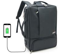 Sacoche - Sac à Dos Multifonction pour Ordinateur 15,6’’ WAYTEX 71056 USB Serrure Tissu Oxford Chiné et PVC Mat Imperméable Noir