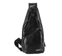 Sacoche - Sac Poitrine | Sac À Dos Épaule | 34x10x16cm, Cuir PU, Port USB Rechargeable, Fermeture Glissière Fluide, Boucle Métallique, Pour Sports Plein Air, Voyage, Randonnée, Cyclism