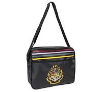 Sacoche Scolaire Harry Potter - Noire - 33x28x15 cm - 100% PVC - Cartable Style Sac à Bandoulière avec Fermeture Éclair - Motif Poudlard - Produit Original Conçu en Espagne