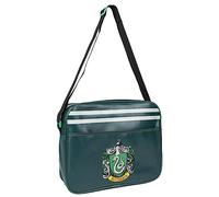Sacoche Scolaire Harry Potter - Vert - 33x28x15 cm - 100% PVC - Cartable Style Sac à Bandoulière avec Fermeture Éclair - Motif Serpentard - Produit Original Conçu en Espagne