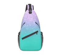 Sacoche Sling Bag Ombre De Paillettes De Lavande Sac Bandouliere Résistant À l'eau Sac Poitrine Léger Petit Polyester Sac D'Epaule pour Voyage, Enfants, Camping