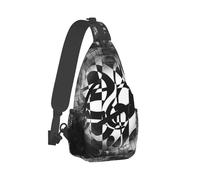 Sacoche Tactique Clés de solfège musicales Casual Sling Sac à Bandoulière Polyester Crossbody Bag pour école Homme Cyclisme