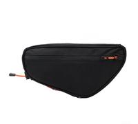 Sacoche triangulaire pour cadre de vélo en nylon de 1,7 L compatible avec VTT de route et vélos pour transport essentiel sur vélo (noir)