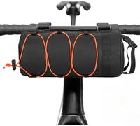 Sacoche Velo Sacoche De Guidon Vélo,Sac Trotinette Electrique Sac De Panier De Vélo Étanche Avec Bandoulière (Orange)