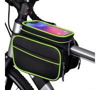 Sacoche Vélo Triangle Étanche Écran Tactile 18,5cm | Écran tactile 0,3mm, compatible pour iphone pour samsung, usage GPS pour facile, vert(black and blue 1)