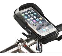 Sacoches de guidon de vélo Support de téléphone portable pour tous les smartphones de moins de 6 pouces, par ex. iPhone X iPhone 8/8 Plus Samsumg S8 S9 - Tout noir
