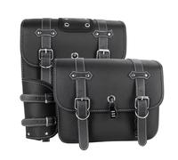 Sacoches Latérales Moto 1 Paire De Sacoches Moto En Cuir PU Pochettes Latérales Pour Outils Selle Pour Sportster Pour XL 883 1200(Black)