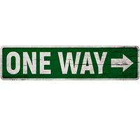 SACOINK Panneau en métal avec inscription « One Way with Right Arrow Street » - 10,2 x 40,6 cm