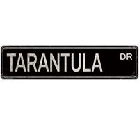 SACOINK Plaque en étain Tarentula Street pour maison, café, bar et animallovers - Décoration murale - 10,2 x 40,6 cm