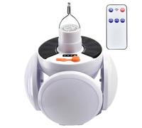 Sacolin Lanterne solaire de camping, grande tente LED rechargeable avec télécommande, 5 modes, design pliable à 4 feuilles, indicateur de batterie, 209,8 g, pour panne de courant, urgence, extérieur