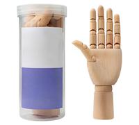 Sacolin Mannequin à ongles gauche 25,4 cm réglable en bois avec doigts rotatifs pour artistes et présentoirs