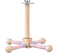 Sacolin Perchoir rotatif arc-en-ciel, jouet pour cage à oiseaux pivotant à 360°, design à quatre barres, support en bois avec corde pour mâcher et escalader, jouet puzzle interactif pour perruche